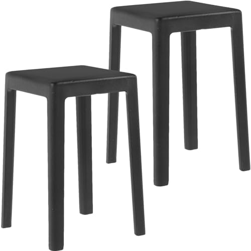 ERINGOGO 2 Stück Mini-Hockerstuhl Puppe Miniatur bastelset basteln für Geburtstags kinderspielzeug Mini-Haushocker Modell eines Mini-Kunststoffhockers Plastik Black von ERINGOGO