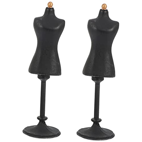ERINGOGO 2 Stück Mini-Mannequin-Ständer für kinderspielzeug Schneiderpuppe Schaufensterpuppenkopf Schaufensterpuppe für Puppenkleidung Schaufensterpuppe Harz Black von ERINGOGO
