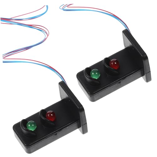ERINGOGO 2 Stück Mini Modell Signallampe Teiliges DIY Sandtisch Zubehör für Puppenhaus Dekoration Langlebiges Material Geeignet für Bahn und Architekturmodelle Farbige Lichter für Miniatur von ERINGOGO