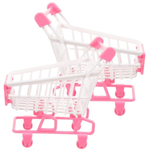 ERINGOGO 2 Stück Mini Supermarkt Modell Einkaufswagen Für Puppenhaus Miniaturen Einkaufswagen Einkaufswagen Einkaufswagen Für Rosy Plastic von ERINGOGO