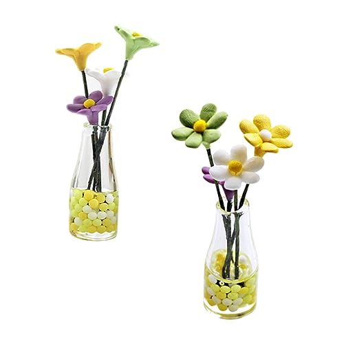 ERINGOGO 2 Stück Mini-blumenarrangement-Modell Mini-blumenarrangement-töpfe Vasenmodelle Mini-blumentopf Kinderspielzeug DIY-mikrolandschaftsdekorationen Wohnkultur Spielzeughausvase Harz von ERINGOGO