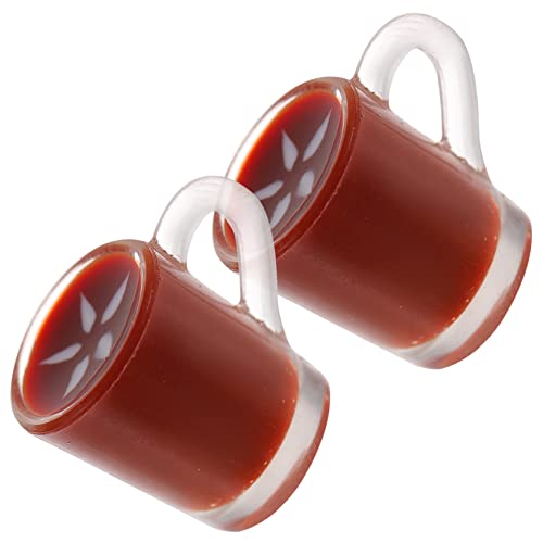 ERINGOGO 2 Stück Mini-kaffeetasse Mini - Mini-hausspielzeug Für Puppenhaus-kaffeetassenmodell Mini-küchenzubehör Miniatur-kaffeetassen- Mini-hausschmuck Light Brown Harz von ERINGOGO