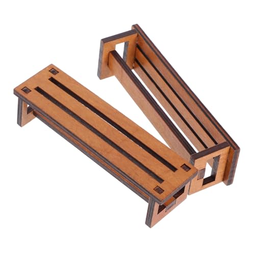 ERINGOGO 2 Stück Mini-stuhldekoration Möbel Stuhlverzierung Miniaturstühle Zum Basteln Mini-Dekoration Miniatur-puppenhauszubehör Exquisites Puppenhaus-Ornamente Brown Holz von ERINGOGO