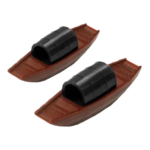 ERINGOGO 2 Stück Miniatur Boot Figurine Teilig Rustikale Dekoration für Bonsai Puppenhaus und Strand Vielseitige Miniatur Landschaftsrequisite für Aquarium und Garten von ERINGOGO