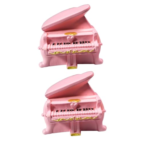 ERINGOGO 2 Stück Miniatur Klavier Modell Dekoratives Musikinstrument für Puppenhaus DIY Heimdeko Detailreiche Mini Haus Ornamente Langlebig Farbecht Kindgerecht Vielseitig für Schlafzimmer von ERINGOGO