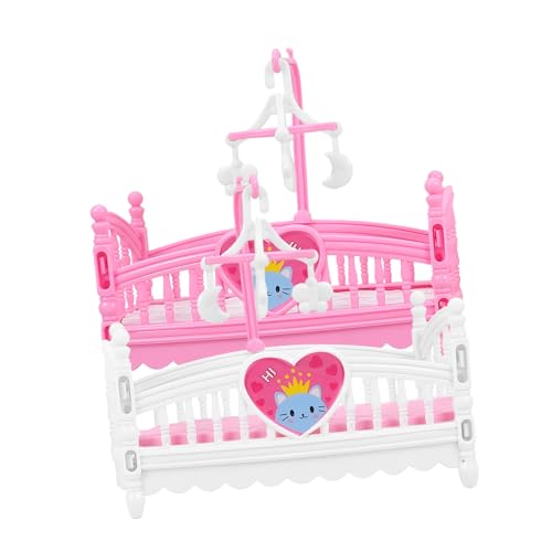 ERINGOGO 2 Stück Miniatur Puppenhaus Babybett Teiliges Abs Material Mini Schlafzimmer Möbel Zubehör Realistisch Gestaltetes Puppenbett Langlebig für Puppenhaus Dekoration von ERINGOGO
