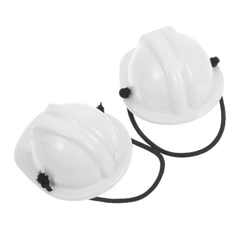 ERINGOGO 2 Stück Miniatur Sicherheitshelm für Haustiere Verstellbarer Mini Bauhelm mit Federzug Leichter Kunststoff Schutzhelm für Kleine Tiere Puppen und Partydekoration von ERINGOGO