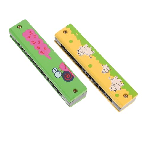 ERINGOGO 2 Stück Mundharmonika Holz Cartoon Design Tragbares Musikinstrument für Anfänger Ergonomisch Spielerisch für Junge Mädchen und Musikalische Bildung ERINGOGO 2 Stück Mundharmonika Holz Cartoon Design Tragbares Musikinstrument für Anfänger Ergonomisch Spielerisch für Junge Mädchen und Musikalische Bildung von ERINGOGO