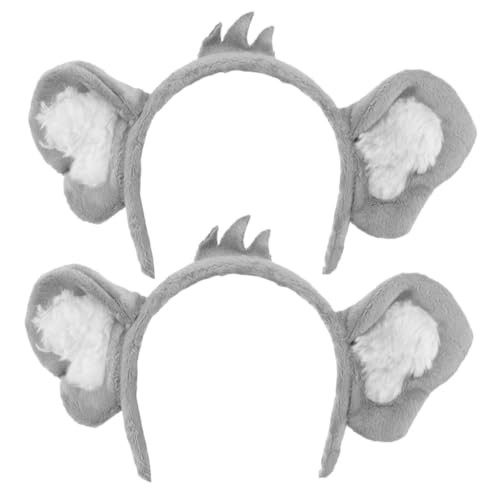 ERINGOGO 2 Stück Party-Stirnbänder Cosplay -Stirnband Koala-Ohren-Stirnband Koala-Haarband Karikatur koala haarreif Koala Kopfband Stirnbänder für Damen Haarband für Mädchen Polyester von ERINGOGO