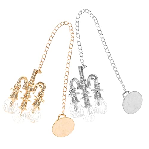 ERINGOGO 2 Stück Pendelleuchte mit fünf Köpfen hängend Dollhouse Decor deckenleuchten kronleuchter kinderspielzeug Leuchtmittel Miniatur-Hauslichtdekor Miniatur-Deckenleuchte Legierung von ERINGOGO