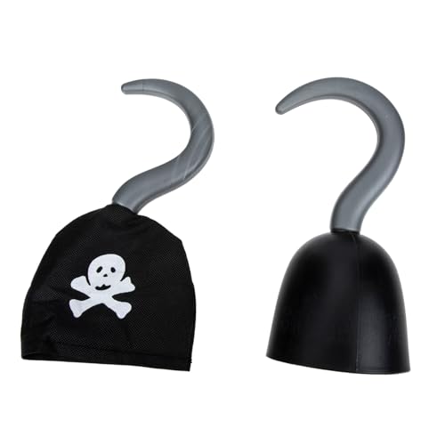 ERINGOGO 2 Stück Piratenfasshaken Piratenhakenkostüm Halloween Piratenkostüm Piratendekor Piratenhakenhand drinnen Piratenparty-Tools Streichwerkzeuge Halloween Wohnkultur Stoff Schwarz von ERINGOGO