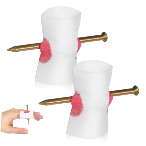 ERINGOGO 2 Stück Plastikfingernägel Streich scherzen Stift Kleiner Finger mit blutig Halloween Dekoration Halloween Scherzartikel Halloween Trick Nagel im Finger Halloween-Trick-Requisiten von ERINGOGO
