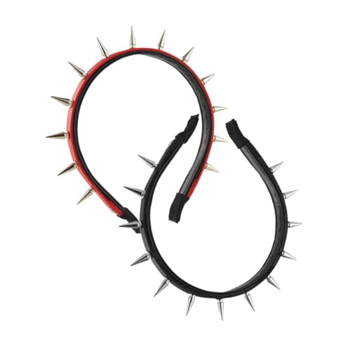 ERINGOGO 2stücke Teiliges Punk Stirnband Mit Nieten Goth Haaraccessoire Für Halloween Und Barock-bälle Stylisches Accessoire Mit Spitzen Details Für Frauen Und Mädchen von ERINGOGO