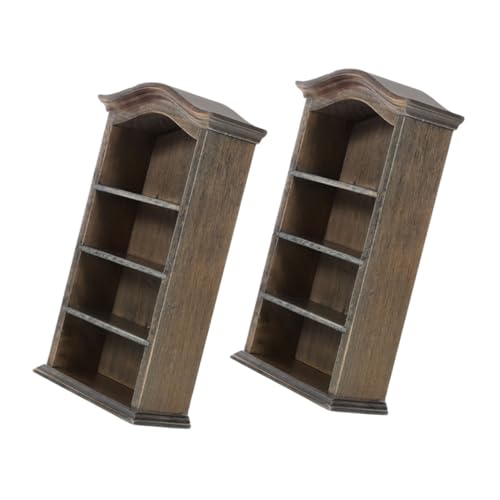 ERINGOGO 2 Stück Puppenhaus Kleiner Schrank Miniatur Holzmöbel Modell Puppenhaus Mini Bücherregal Ornament von ERINGOGO