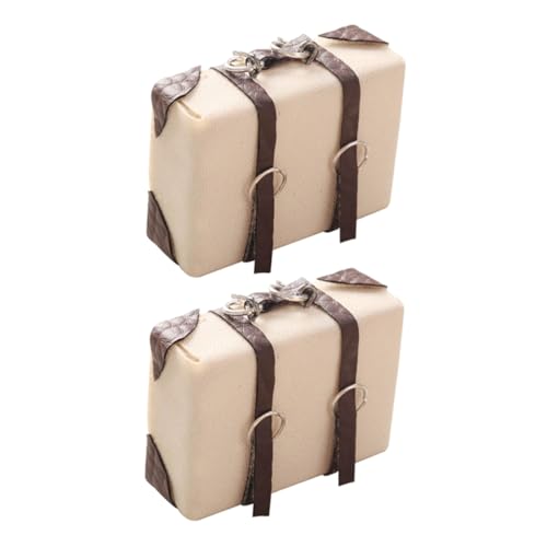 ERINGOGO 2 Stück Puppenhaus Miniatur Leere Tasse Wasserbecher Mini Modell Zubehör Puppengepäckkoffer Puppenhaus Wohnszene Mini Koffer Modell Puppentrolley Koffer Polyurethan von ERINGOGO