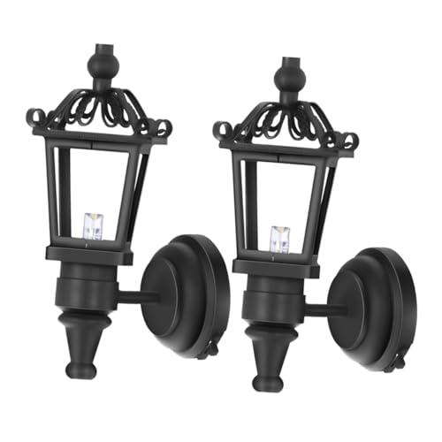 ERINGOGO 2 Stück Puppenhaus Zubehör Detailreiche DIY Möbel Schwarze Miniatur Hausmöbel Innenbeleuchtung Dekorative Wandlampen für Puppenstube ERINGOGO 2 Stück Puppenhaus Zubehör Detailreiche DIY Möbel Schwarze Miniatur Hausmöbel Innenbeleuchtung Dekorative Wandlampen für Puppenstube von ERINGOGO