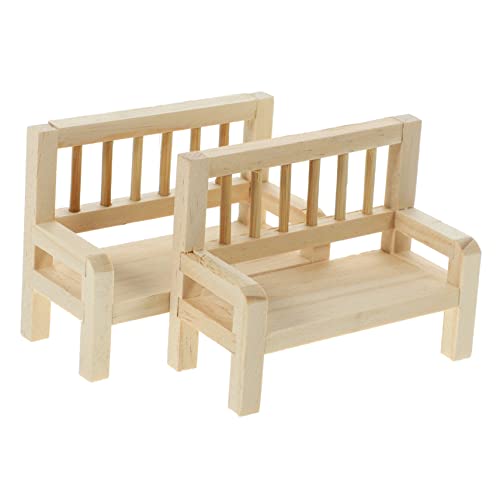 ERINGOGO 2 Stück Puppenstubenstuhl Möbel klein Mini -Bank Miniature mini Scale Holzzubehör Miniaturbank Dollhouse Furniture Mini House Accessory Mini-Aufbewahrungsbank aus Holz von ERINGOGO