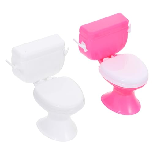 ERINGOGO 2 Stück Puppentoilette Kinderspielzeug Spielhaus Kognitives Simulierter Toilettenhocker Pädagogisches Spielhaus Toilettenhocker Interaktives Kinderhaus von ERINGOGO