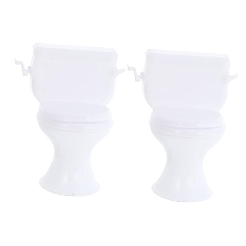 ERINGOGO 2 Stück Puppentoilette Weiß Mini winzig deko für kinderspielzeug puppenhauszubehör für die Babytoilette Badezimmermodell Plastik ERINGOGO 2 Stück Puppentoilette Weiß Mini winzig deko für kinderspielzeug puppenhauszubehör für die Babytoilette Badezimmermodell Plastik von ERINGOGO