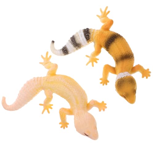 ERINGOGO 2 Stück Realistische Echsen Figur Teiliges aus Stabilem Kunststoff Täuschend Echte Simulation Pädagogisches Reptilienmodell für Garten Dekoration und Lernspielzeug von ERINGOGO