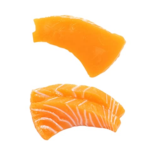 ERINGOGO 2 Stück Realistische Sashimi Deko aus Lebensnahe Lachsimitate für Küchen und Wohnraumdekoration Vielseitige Food Modelle für Schaufenster Restaurants und Fotoshootings von ERINGOGO