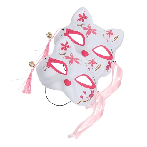 ERINGOGO 2 Stück Sakura Fuchs Maske Cosplay Halloween Party Kostümmaske Erwachsene Festival Zubehör von ERINGOGO