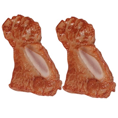 ERINGOGO 2 Stück Simulation Rippchen Modell Prop Lustige Deko für Zuhause Realistische Lebensmittelattrappe für Festlichkeiten und Fotografie von ERINGOGO