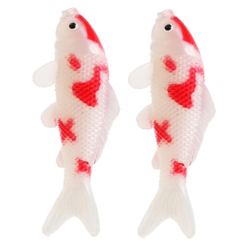 ERINGOGO 2 Stück Simuliertes Koi-Modell Simulationsfisch Mini-fischfiguren Aquarienfische Simulationsornament Gefälschtes Fischaquarium -Figuren-Ornament Simulierter PVC von ERINGOGO