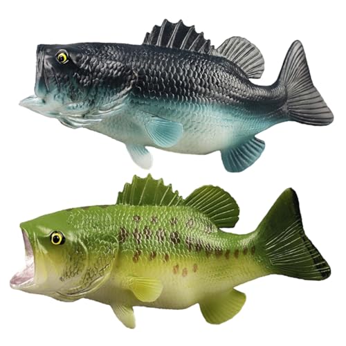 ERINGOGO 2 Stück Simuliertes Meeresbarschspielzeug Künstlich Gefälscht Fisch Tiermodell Anzeige Von Angelmodellen Plastik von ERINGOGO