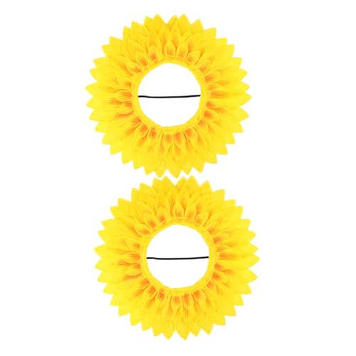 ERINGOGO 2 Stück Sonnenblumen Kopfbedeckung Requisiten Halloween Kostüm Sonnenblumenhut Hüte Für Kleine Mädchen Blumenhut Kostüm Sonnenblumenkrone Lustiger Hut Sonnenblumen von ERINGOGO