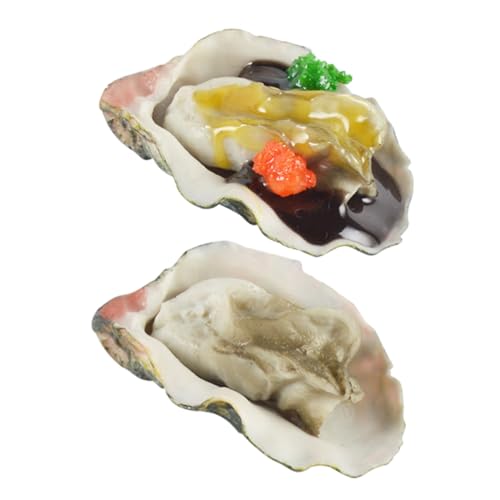 ERINGOGO 2 Stück Teiliges Dekorationsset Realistische Simulation Meeresfrüchte Modell Austern Küchen Party Deko Display Requisiten für Laden und Fotografie von ERINGOGO