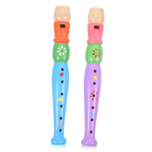 ERINGOGO 2 Stück Teiliges Holz Blockflöten für Leichtes Pädagogisches Musikspielzeug Fördert Musikkognition und Konzentration als Geburtstags oder Festtagsgeschenk Zufällige Farbe von ERINGOGO