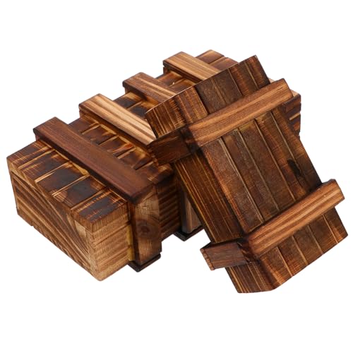 ERINGOGO 2 Stück Teiliges Holz rätselbox Geheimem Fach Sichere Puzzle Pädagogisches Intelligenzspielzeug für Herausforderndes Denkspiel Geschenkidee für Geburtstag und Weihnachten von ERINGOGO
