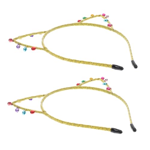 ERINGOGO 2 Stück Teiliges Katzenohren Haarband mit Metallglocken Leichtes Bequemes Haaraccessoire für Mädchen Festliche Cosplay und Partydekoration Atmungsaktiv und Sicher für Weihnachten von ERINGOGO