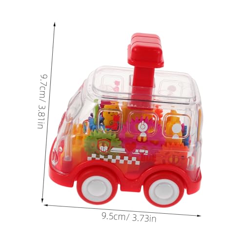 ERINGOGO 2 Stück Teiliges Kinderfahrzeug Transparentes Kunststoffspielzeug mit Sichtbaren Bunten Zahnrädern Reibungsbetriebenes Drückauto für Kleinkinder Leichtes Montessori Lernspielzeug von ERINGOGO