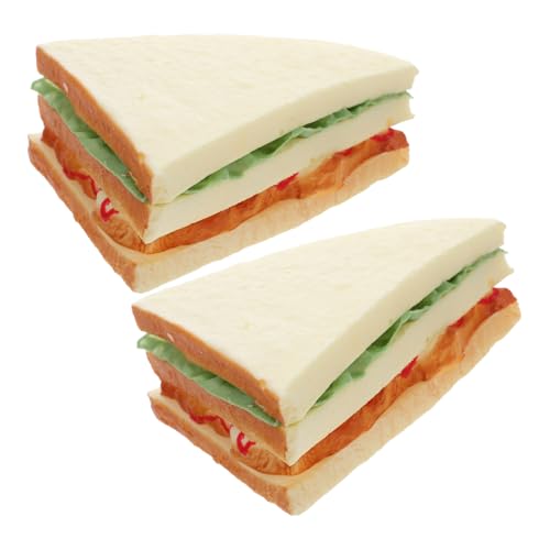 ERINGOGO 2 Stück Teiliges Künstliches Sandwich Realistische Simulation Brotmodelle Langlebige Fake Toast Brote für Food Fotografie Restaurantdekoration Küchen Deko von ERINGOGO