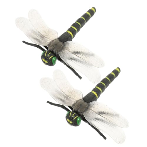 ERINGOGO 2 Stück Teiliges Libellenmodell Realistische Imitation Bunte Garten Dekoration aus Langlebigem PVC Naturgetreue Insektenfiguren für Kinderzimmer und Lernspiele von ERINGOGO