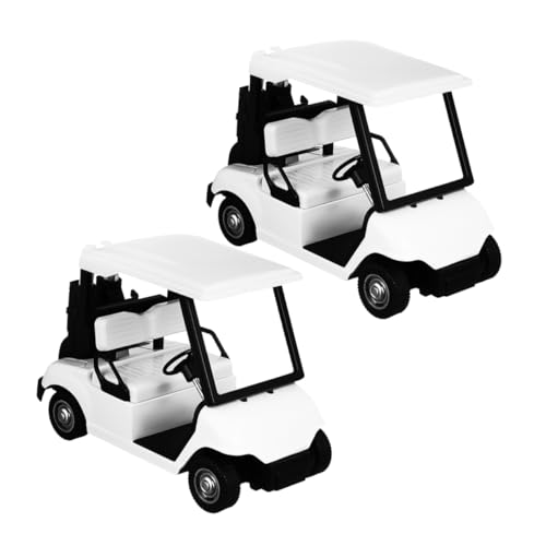 ERINGOGO 2 Stück Teiliges Mini Golfwagen Modell Rückziehmotor Detailgetreue Golfwagen Dekoration für Golffans und Sammler Langlebiges Druckguss Miniaturfahrzeug von ERINGOGO