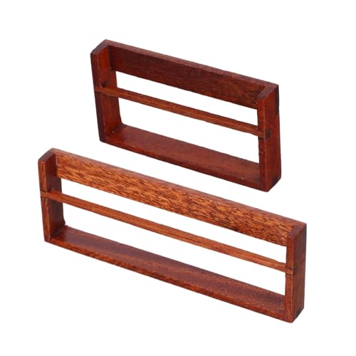 ERINGOGO 2 Stück Teiliges Miniatur Bücherregal aus Holz Schwarznussfarbene Mini Bücherablage für Puppenhaus Bjd Puppen Kompakte Miniaturküchenregal Dekoration Stabiles Modellmöbel von ERINGOGO