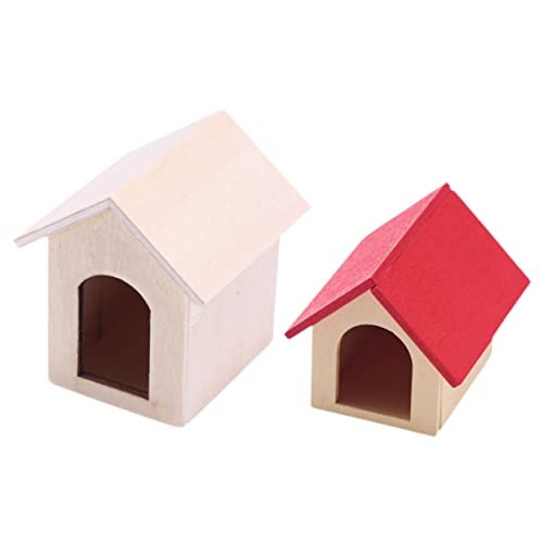 ERINGOGO 2 Stück Teiliges Miniatur Puppenhaus Hundehütte aus Holz Leichte Realistische Puppenhausdekoration für Hundehütte für Puppenhaus Szenen und Geschenkideen ERINGOGO 2 Stück Teiliges Miniatur Puppenhaus Hundehütte aus Holz Leichte Realistische Puppenhausdekoration für Hundehütte für Puppenhaus Szenen und Geschenkideen von ERINGOGO