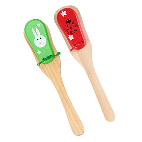 ERINGOGO 2 Stück Teiliges Musikinstrument Langstielige Kastagnetten aus Hochwertigem Holz Pädagogisches Gehör Fingerfertigkeit und Kreativität für Kleinkinder ERINGOGO 2 Stück Teiliges Musikinstrument Langstielige Kastagnetten aus Hochwertigem Holz Pädagogisches Gehör Fingerfertigkeit und Kreativität für Kleinkinder von ERINGOGO