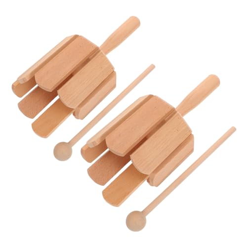 ERINGOGO 2 Stück Teiliges Orff Instrument Holz Rhythmusspielzeug mit Schlägel Montessori Musikspielzeug für Langlebiges Massivholz Percussion zur Frühen Musikalischen von ERINGOGO
