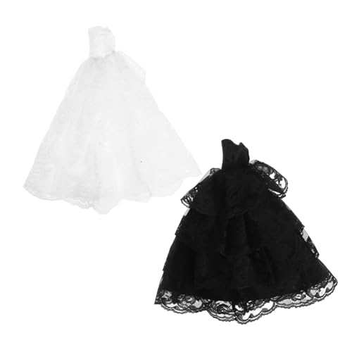 ERINGOGO 2 Stück Teiliges Puppenkleid Mini Brautkleid in Weiß und Schwarz aus Spitze Prinzessin Abendkleid für Kleine Actionfiguren Puppen Outfits für Sammeln und Rollenspiel ERINGOGO 2 Stück Teiliges Puppenkleid Mini Brautkleid in Weiß und Schwarz aus Spitze Prinzessin Abendkleid für Kleine Actionfiguren Puppen Outfits für Sammeln und Rollenspiel von ERINGOGO