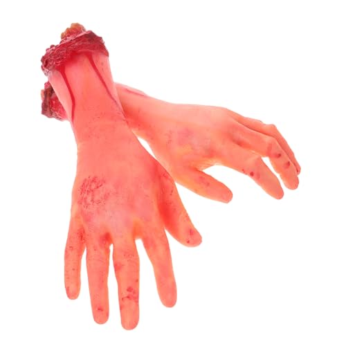 ERINGOGO 2 Stück Teiliges Realistische Gebrochene Halloween Hand Deko aus Gruselige Fake Arme für Horror Party Haunted House Lebensechte Halloween Requisiten Stabile Struktur Gruseliges von ERINGOGO