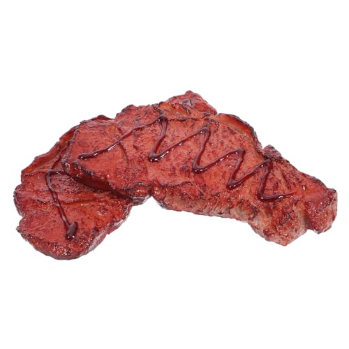 ERINGOGO 2 Stück Teiliges Realistisches Fake Steak Detailgetreues Künstliches Roastbeef Modell Langlebige Food Ornament Deko für Markt Küche Fotografie kein Kühlbedarf Vielseitig Einsetzbar von ERINGOGO