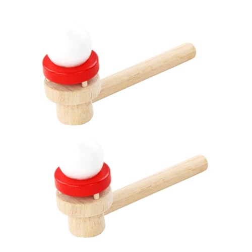 ERINGOGO 2 Stück Teiliges Schwebendes Pustespielzeug aus Holz Bunte Suspension Blowing Balls Interaktives Kinderspiel für Drinnen und Draußen Atemübungen und Eltern Junge Mädchen Spiel für von ERINGOGO