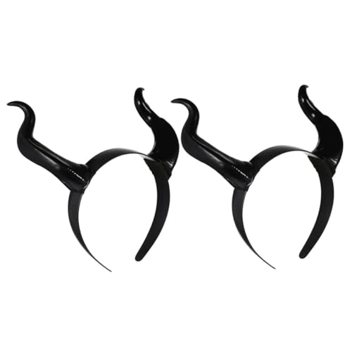 ERINGOGO 2 Stück Teufelshörner Stirnband aus Abnehmbar Halloween Cosplay Party Haarreif Bequemes Kopfschmuck Zubehör für Erwachsene von ERINGOGO