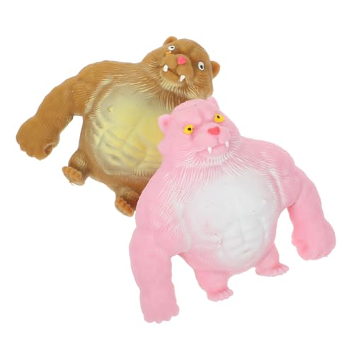 ERINGOGO 2 Stück Tiger Squeeze aus Flexiblem TPR Hand Fidget Toy für Stressabbau Sensorisches Beschäftigungsspielzeug Partygeschenk für Erwachsene Zufällige Farbe Zufällige Farbe von ERINGOGO