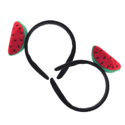 ERINGOGO 2 Stück Wassermelonen Haarband Weiches Stirnband mit Realistischem Fruchtmotiv Damen Lustige Kopfbedeckung für Sommerpartys Hawaiianische Beachwear und Kostümaccessoire von ERINGOGO