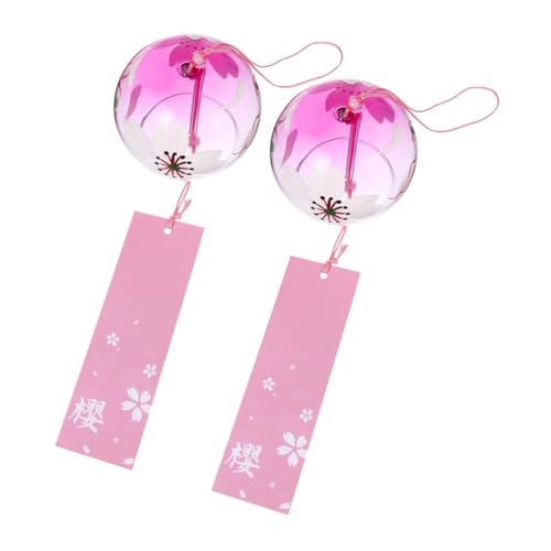 ERINGOGO 2stücke Japanische Glas Windspiele Handgefertigte Hängende Glocken Für Garten Terrasse Und Zuhause Beruhigende Klänge Vintage Design Mit Klarem Und Eleganter Ästhetik von ERINGOGO